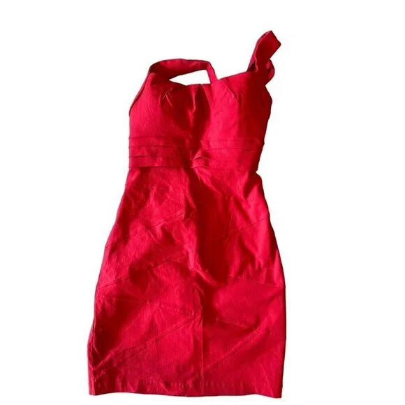 Windsor Red Dress Womens Junior Size 7 Strappy Back Side Zip NEW - Picture 2 of 13